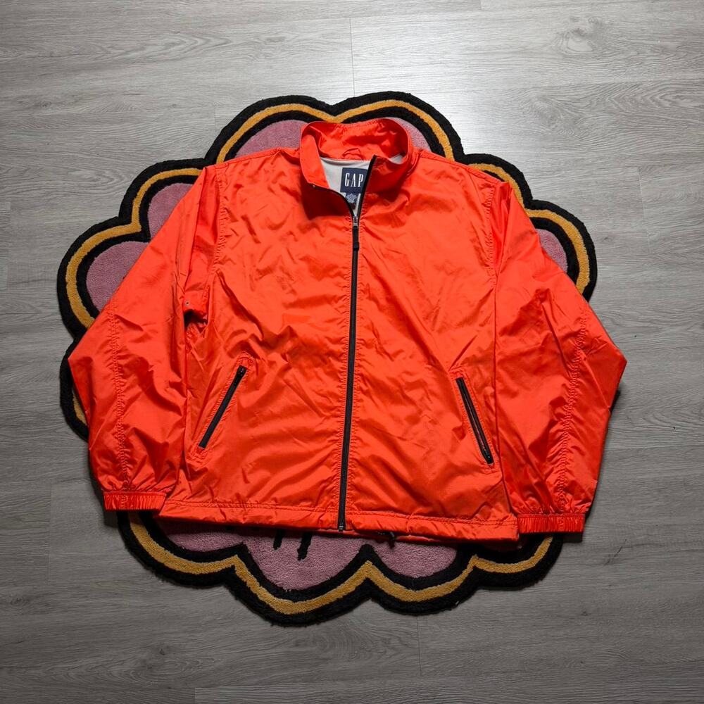 Vintage Y2K Gap Full Zip Lightweight Track Jacket Size Large Orange